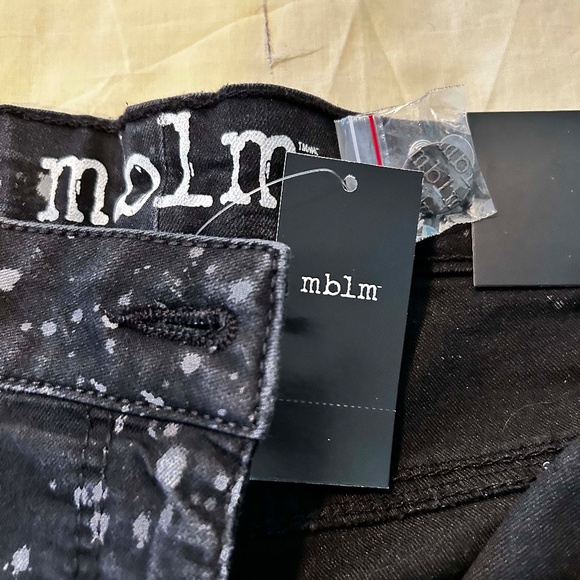 NEW PHOTOS! LEGGINGS, SKINNY DENIM, BLACK/GREY, SIZE 5, BLACK, FLY FRONT, 5 POCK - Picture 8 of 16